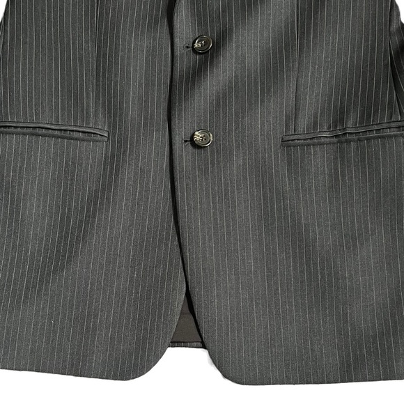 LAUREN RALPH LAUREN BLACK PINSTRIPE WOOL SUIT JACKET SIZE MEDIUM - Picture 4 of 10